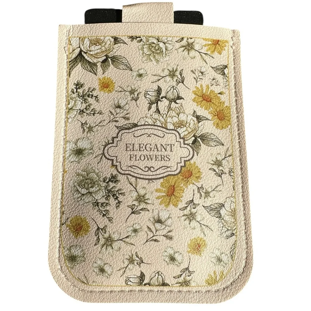 Floral Cream Pull Up Credit Card Holder